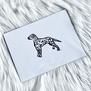 Dalmatian Dog Hand Printed Art